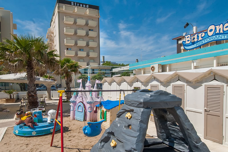 Das Hotel Strand am Strand von Riccione